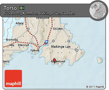 Shaded Relief Map of Torsö