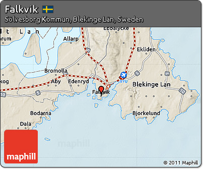 Shaded Relief Map of Falkvik
