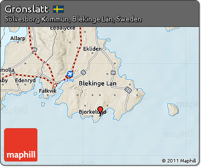 Shaded Relief Map of Grönslätt