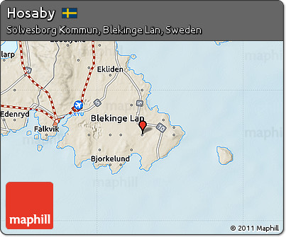Shaded Relief Map of Hosaby