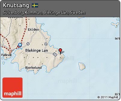 Shaded Relief Map of Knutsäng