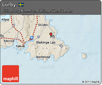 Shaded Relief Map of Lörby