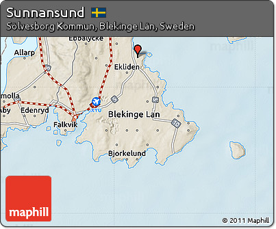 Shaded Relief Map of Sunnansund