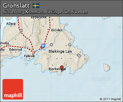 Shaded Relief Map of Grönslätt