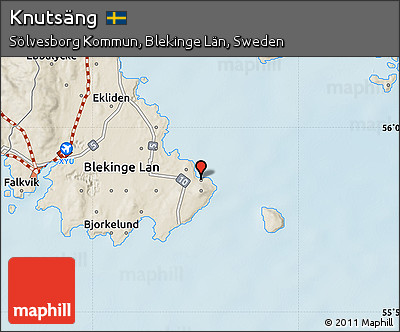 Shaded Relief Map of Knutsäng
