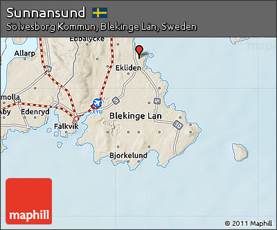 Shaded Relief Map of Sunnansund