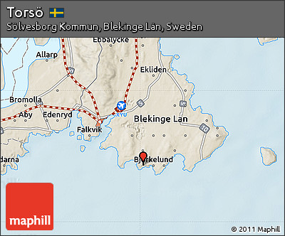 Shaded Relief Map of Torsö