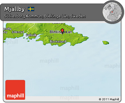 Physical Panoramic Map of Mjällby