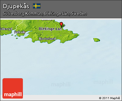 Physical Panoramic Map of Djupekås