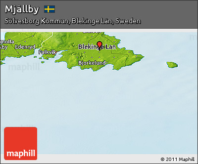 Physical Panoramic Map of Mjällby