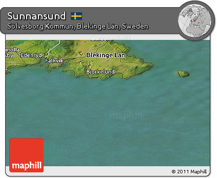 Satellite Panoramic Map of Sunnansund