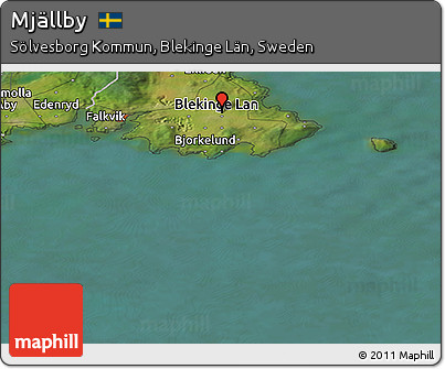 Satellite Panoramic Map of Mjällby