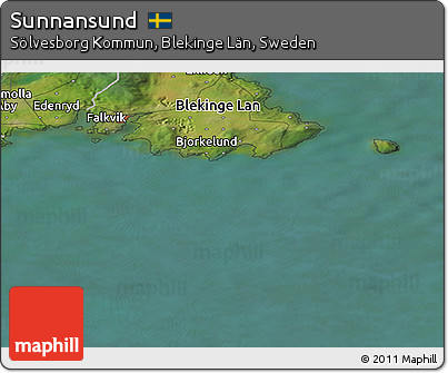 Satellite Panoramic Map of Sunnansund
