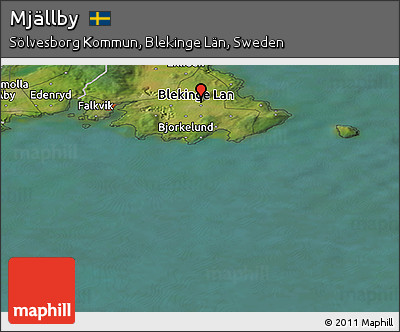 Satellite Panoramic Map of Mjällby