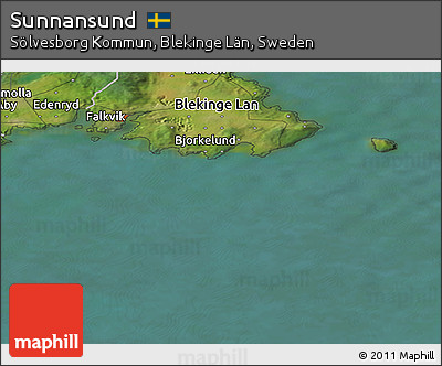Satellite Panoramic Map of Sunnansund