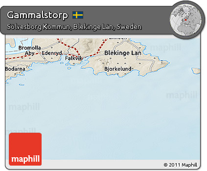 Shaded Relief Panoramic Map of Gammalstorp
