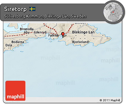 Shaded Relief Panoramic Map of Siretorp