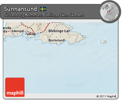 Shaded Relief Panoramic Map of Sunnansund