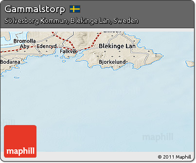 Shaded Relief Panoramic Map of Gammalstorp