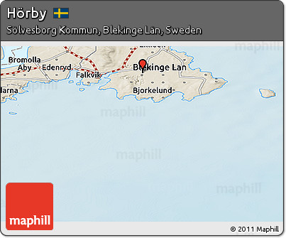 Shaded Relief Panoramic Map of Hörby