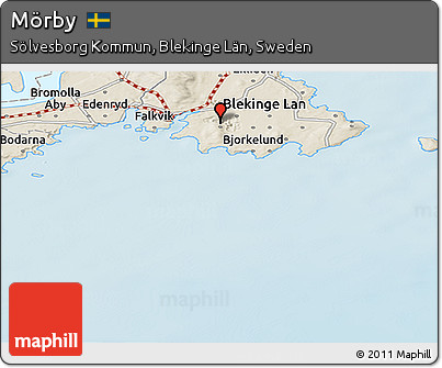 Shaded Relief Panoramic Map of Mörby