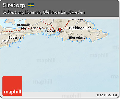Shaded Relief Panoramic Map of Siretorp