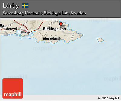 Shaded Relief Panoramic Map of Lörby
