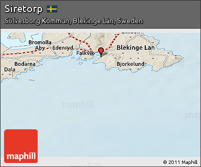 Shaded Relief Panoramic Map of Siretorp