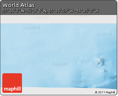 Shaded Relief 3D Map of the Area around 55° 56' 31" N, 15° 13' 29" W