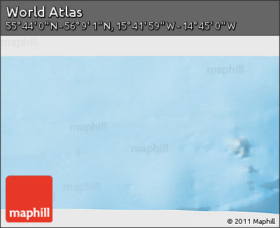Shaded Relief 3D Map of the Area around 55° 56' 31" N, 15° 13' 29" W
