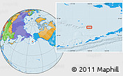 Political Location Map of the area around 55° 56' 31" N, 168° 13' 29" W