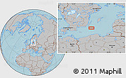 Gray Location Map of the area around 55° 56' 31" N, 17° 4' 30" E, hill shading