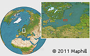 Satellite Location Map of the area around 55° 56' 31" N, 17° 4' 30" E