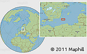 Savanna Style Location Map of the area around 55° 56' 31" N, 17° 4' 30" E