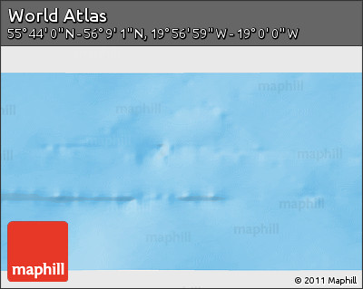Physical 3D Map of the Area around 55° 56' 31" N, 19° 28' 30" W