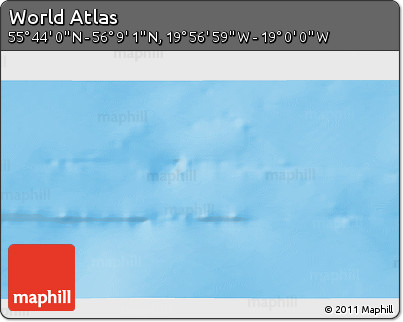 Physical 3D Map of the Area around 55° 56' 31" N, 19° 28' 30" W