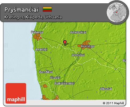Physical 3D Map of Pryšmančiai