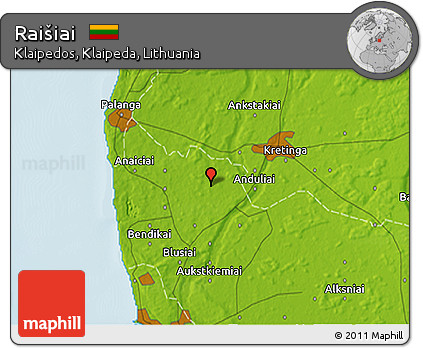 Physical 3D Map of Raišiai