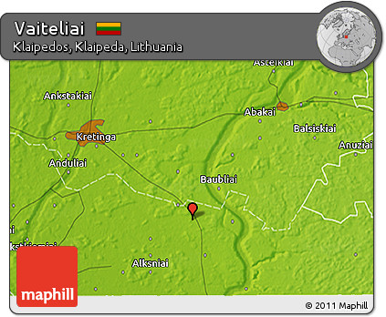 Physical 3D Map of Vaiteliai