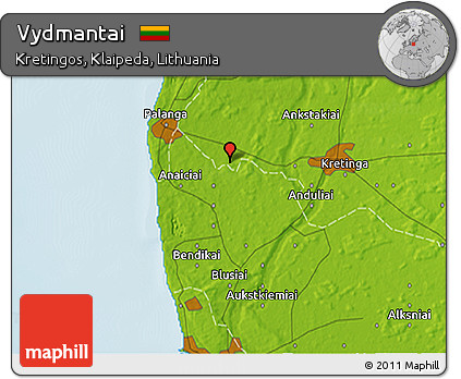Physical 3D Map of Vydmantai