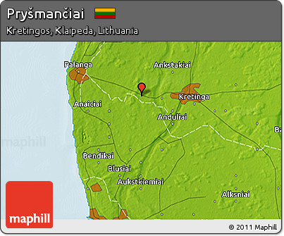 Physical 3D Map of Pryšmančiai