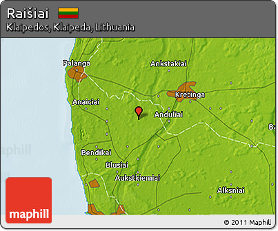 Physical 3D Map of Raišiai