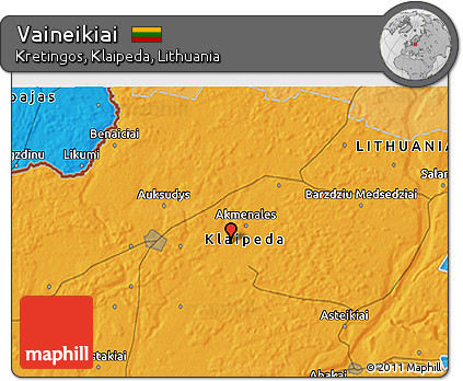 Political 3D Map of Vaineikiai