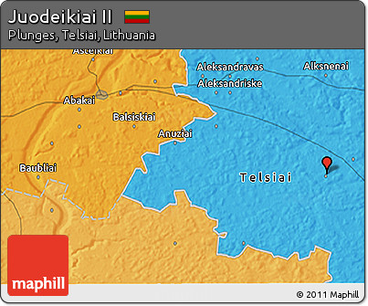 Political 3D Map of Juodeikiai II