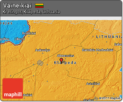 Political 3D Map of Vaineikiai