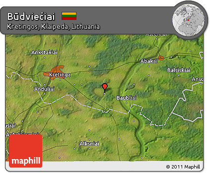 Satellite 3D Map of Būdviečiai