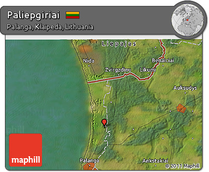 Satellite 3D Map of Paliepgiriai