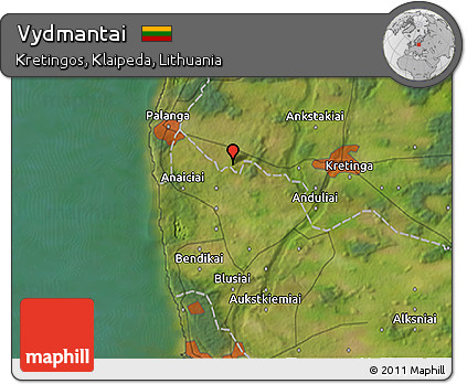 Satellite 3D Map of Vydmantai