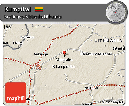 Shaded Relief 3D Map of Kumpikai