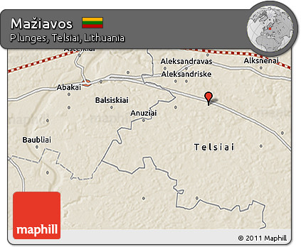 Shaded Relief 3D Map of Mažiavos